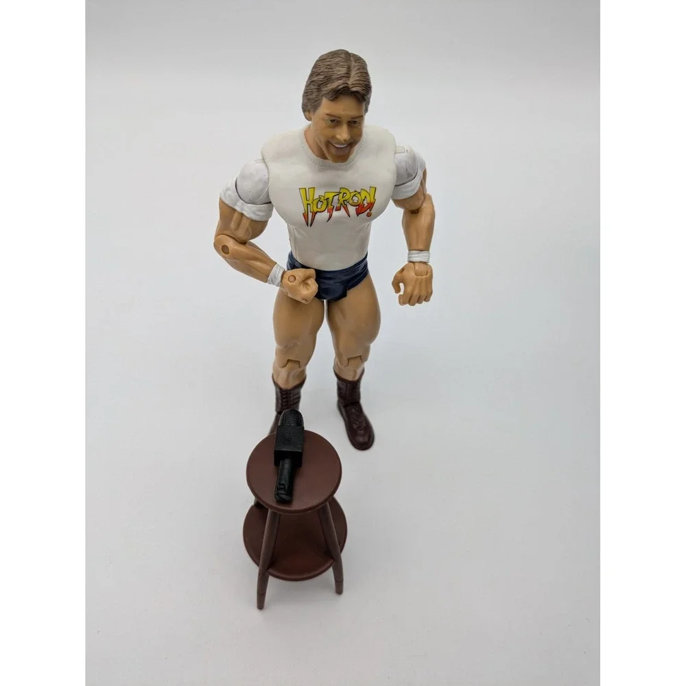 2003 Jakks WWE Classic Superstars Hot Rod Roddy Piper Figure w/Stool Microphone